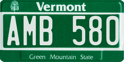 VT license plate AMB580