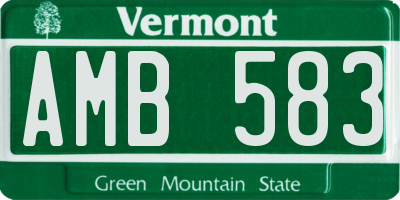 VT license plate AMB583