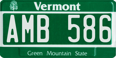 VT license plate AMB586