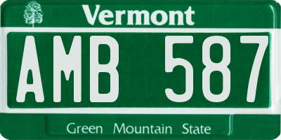 VT license plate AMB587