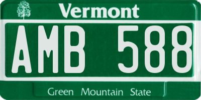 VT license plate AMB588