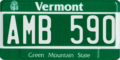VT license plate AMB590