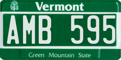 VT license plate AMB595