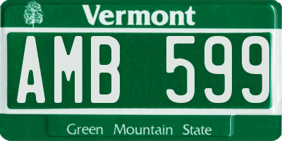 VT license plate AMB599