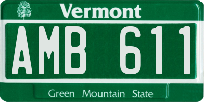 VT license plate AMB611