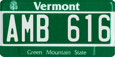VT license plate AMB616
