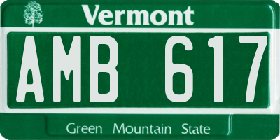 VT license plate AMB617