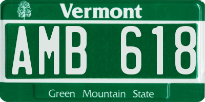 VT license plate AMB618