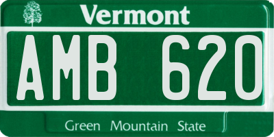 VT license plate AMB620