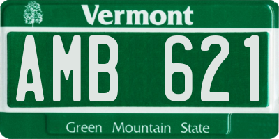 VT license plate AMB621