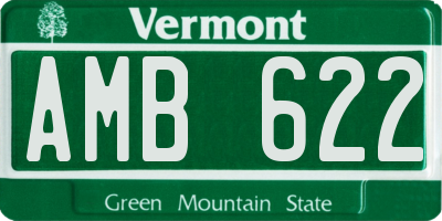 VT license plate AMB622