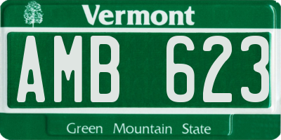 VT license plate AMB623
