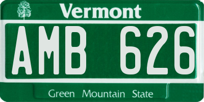 VT license plate AMB626