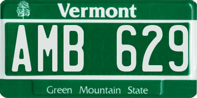 VT license plate AMB629