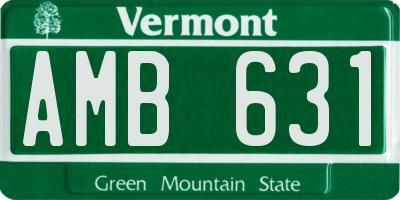 VT license plate AMB631