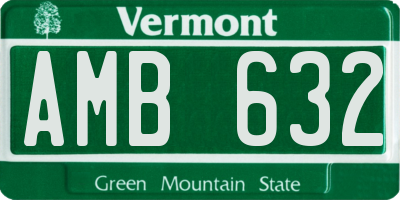 VT license plate AMB632