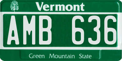 VT license plate AMB636