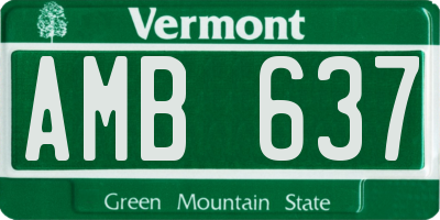 VT license plate AMB637
