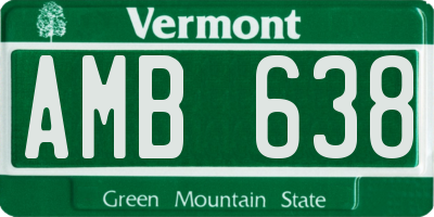 VT license plate AMB638