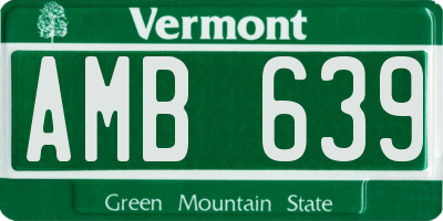VT license plate AMB639