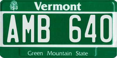VT license plate AMB640