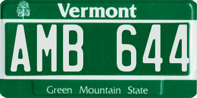 VT license plate AMB644