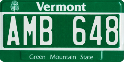 VT license plate AMB648