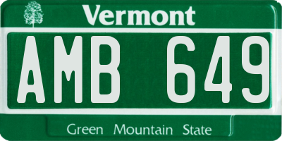 VT license plate AMB649