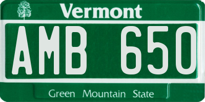 VT license plate AMB650