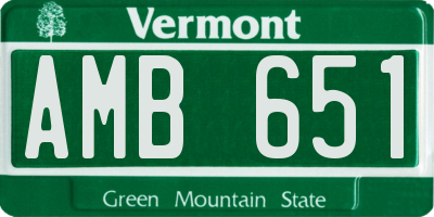 VT license plate AMB651