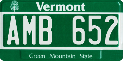 VT license plate AMB652