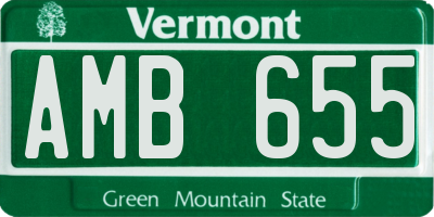VT license plate AMB655
