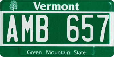VT license plate AMB657