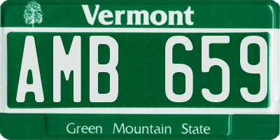 VT license plate AMB659
