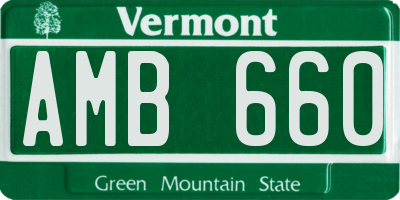 VT license plate AMB660