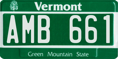 VT license plate AMB661