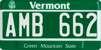 VT license plate AMB662