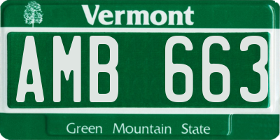 VT license plate AMB663