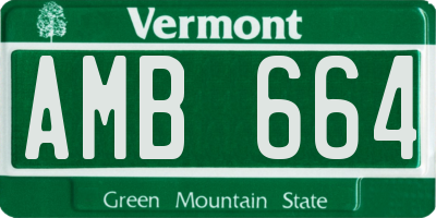 VT license plate AMB664