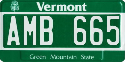 VT license plate AMB665
