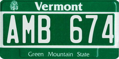 VT license plate AMB674