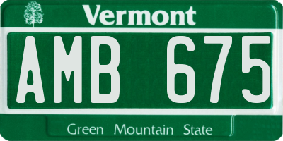 VT license plate AMB675
