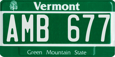 VT license plate AMB677