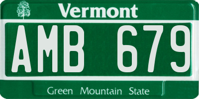 VT license plate AMB679
