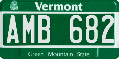VT license plate AMB682