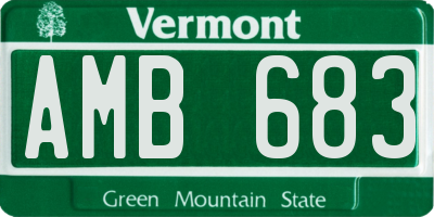 VT license plate AMB683