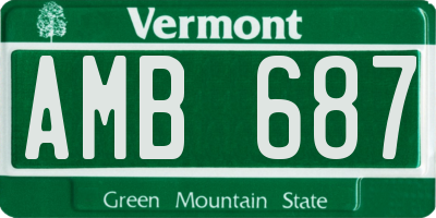 VT license plate AMB687