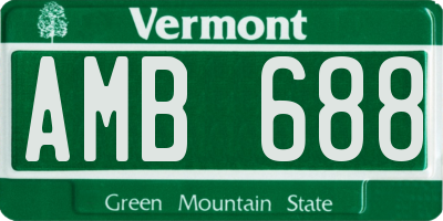 VT license plate AMB688