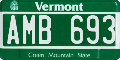 VT license plate AMB693
