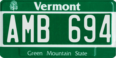 VT license plate AMB694